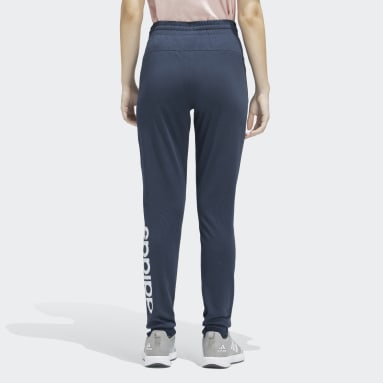 Women Training Blue LINEAR FRENCH TERRY CUFFED PANTS