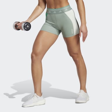 Leggings corti Techfit Colorblock Verde Donna Fitness & Training