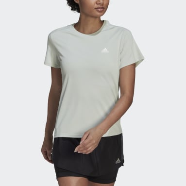 Women Running Green Run It Running Tee