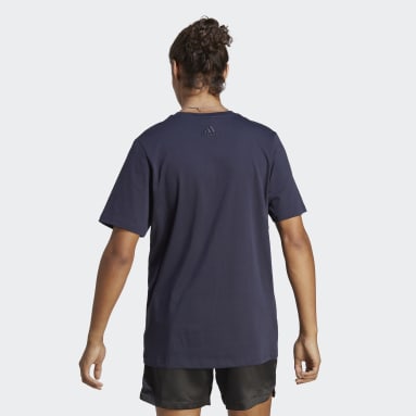 남성 sportswear Blue 에센셜 싱글 저지 빅로고 티