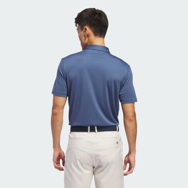 Men Golf Blue Chest Stripe Polo Shirt