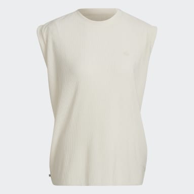 Musculosa Adicolor Plissé Beige Mujer Originals