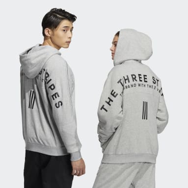 Gym & Training Grey 워딩 루즈 핏 프렌치 테리 풀집 후디