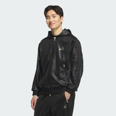 【★adidas×ビッグロゴ】XL トラックジャケット パーカー 黒 フード adidas パーカー Z.N.E. フルジップ フード付きトラック