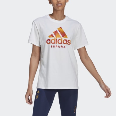 Frauen Fußball Spanien T-Shirt Weiß