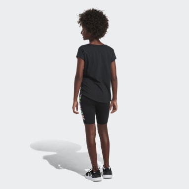Youth Yoga Black Graphic Bike Shorts