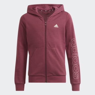 Chaqueta con capucha adidas Essentials Burgundy Niña Sportswear