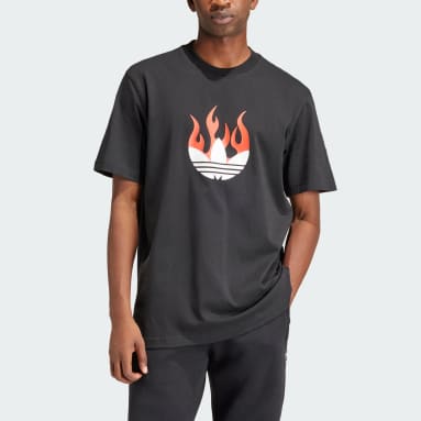 Men Originals Black Flames Logo Tee