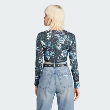 Koszulka Allover Flower Print Long Sleeve Czerń