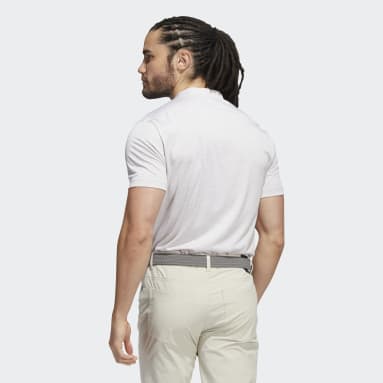 Männer Golf Textured Stripe Poloshirt Beige