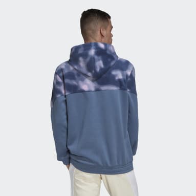 Men Sportswear Blue Polar Fleece Nature Hoodie