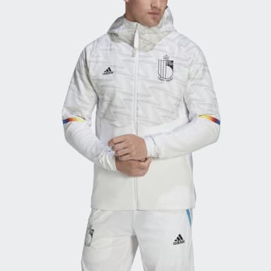 Veste à capuche entièrement zippée Belgique Game Day Travel Blanc Hommes Football