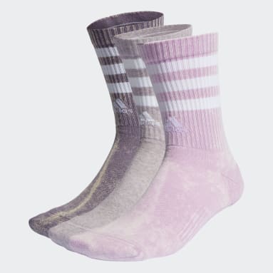 Chaussettes mi-mollet effet délavé 3-Stripes (3 paires) Violet Sportswear