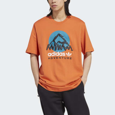 Men Originals Orange adidas Adventure Mountain Front Tee