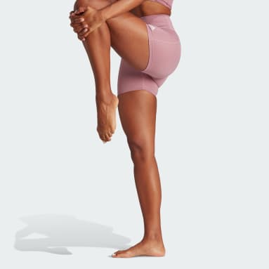 Mallas cortas Yoga Essentials High-Waisted Rosa Mujer Gimnasio Y Entrenamiento