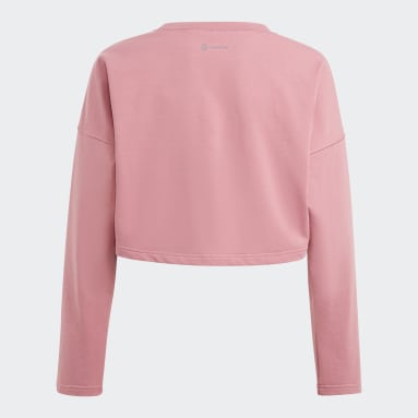 Sweatshirt Curta AEROREADY para Ioga Rosa Raparigas Sportswear