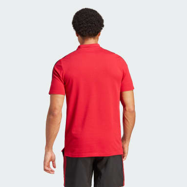 Men Football Red Manchester United DNA 3-Stripes Polo Shirt