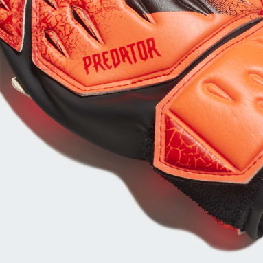 Kids Football Orange Predator Fingersave Match Goalkeeper Gloves