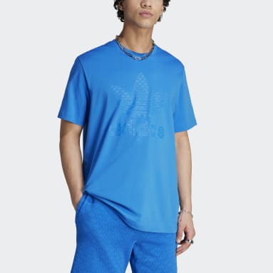 Camisetas estampadas azules de hombre