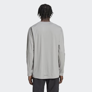 Workout PU Print Long Sleeve Tee Szary