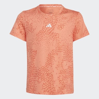 Girls Sportswear Orange AEROREADY 3-Stripes Allover Print T-Shirt