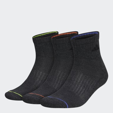 Men's Training Black Cushioned Color Quarter Socks 3 Pairs
