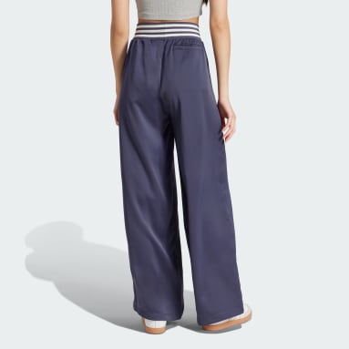 Striped Rib Wide Leg Track Pants