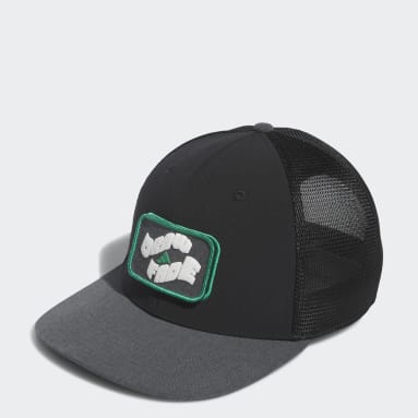 Men Golf Black Two-in-One Golf Hat With Removable Patch