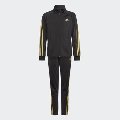 Girls Sportswear Black Team Polyester Regular 3-Stripes Track Suit