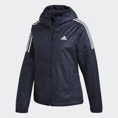 Women Sportswear Blue Essentials Insulated Hooded Jacket