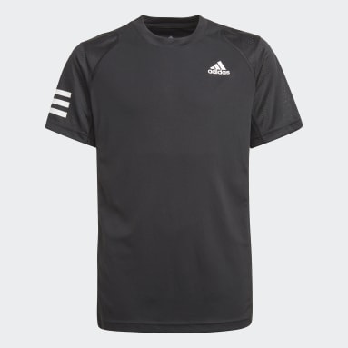 Jongens Tennis zwart Club Tennis 3-Stripes T-shirt