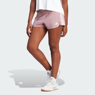 Women's Training Pink Pacer 3-Stripes Woven Shorts