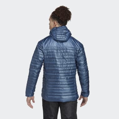 Heren TERREX blauw Techrock Year-Round Donsjack met Capuchon