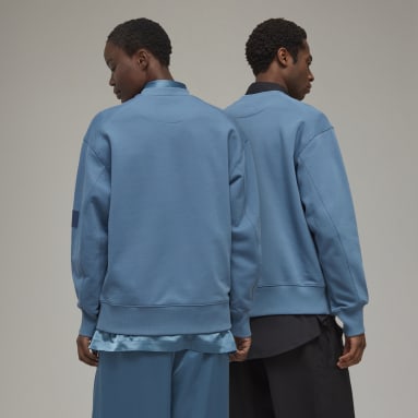 Y-3 Organic Cotton Terry Crew Genser Blå