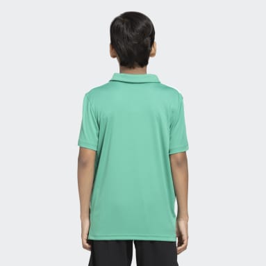 Girls Training Green ADIDAS 3 STRIPES POLO TEE      