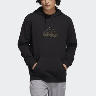 Men's Sportswear Black Embroidery Graphic Hoodie