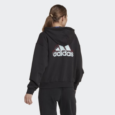 Frauen Sportswear Essentials Multi-Colored Logo Loose Fit Kapuzenjacke Schwarz