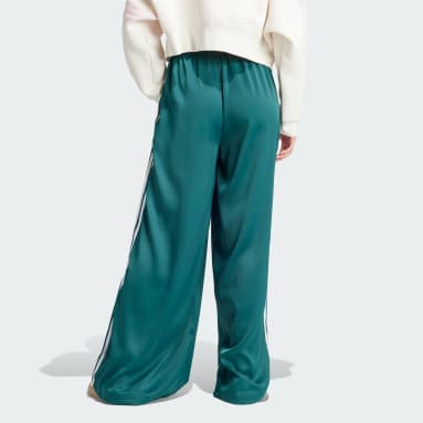 Pantalon de survêtement large satin Vert Femmes Originals