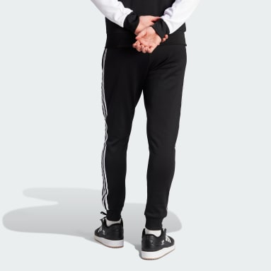 Adidas men black Slim fit tapered leg full length style track pants joggers