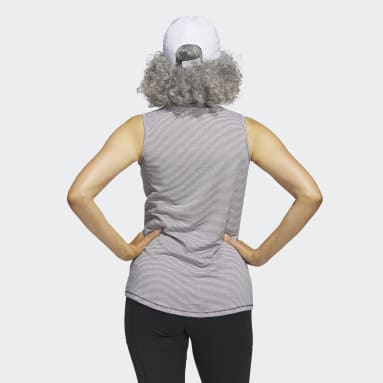 Polo de golf sans manches bicolore Ottoman noir Femmes Golf
