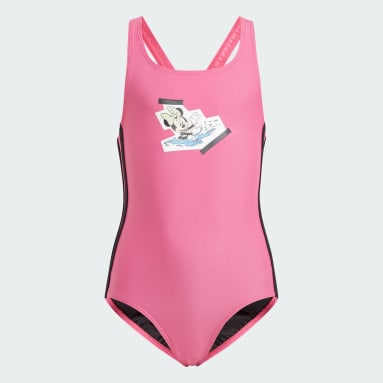 Girls Sportswear Pink adidas x Disney Minnie Mouse 3 Stripes Swimsuit