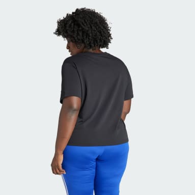 Ženy Originals čierna Tričko Adicolor Trefoil Boxy (plus size)