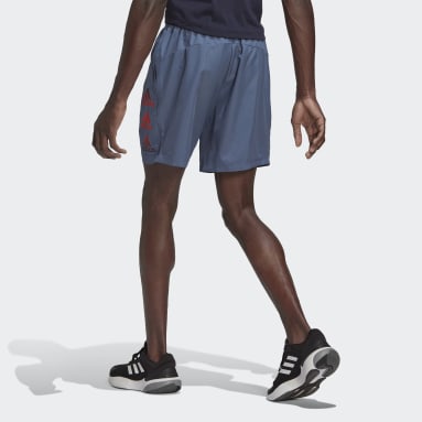 Men Training Blue Designed to Move Logo Shorts