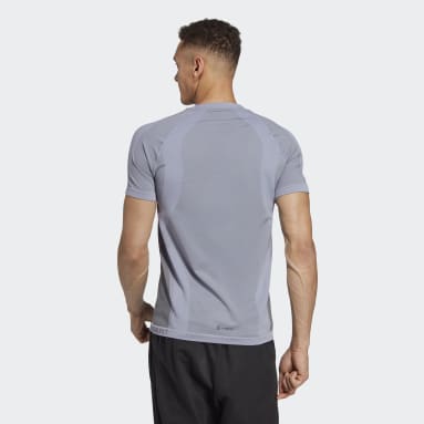 T-shirt da allenamento adidas PRIMEKNIT Yoga Seamless Viola Uomo Fitness & Training