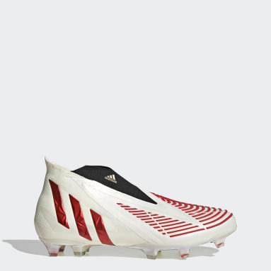 Football White Predator Edge+ Firm Ground Boots