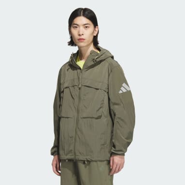 시티 이스케이프 루즈 핏 샤이니 크링클 립스톱 후드 재킷