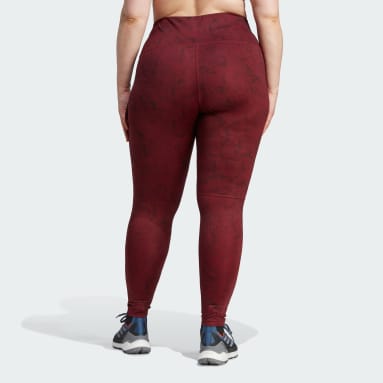 adidas Originals 'Preppy Varsity' Plus leggings in burgundy