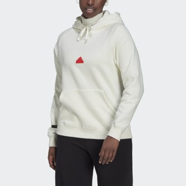 Sweatshirt Oversize com Capuz Branco Mulher Sportswear