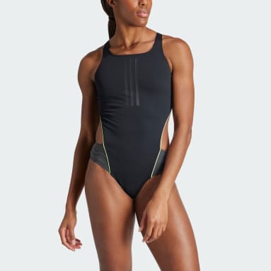 Women Swimming Black Extra-Long-Life 3-Stripes Swimsuit