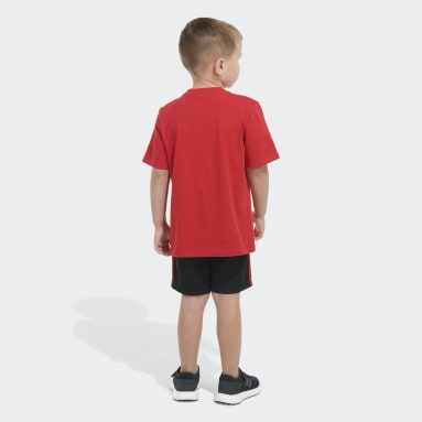 Children Sportswear Red GRAPHIC TEE AND SHORT SET